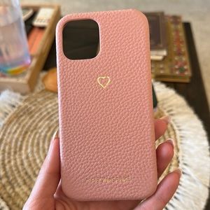 BRAND NEW pink iPhone 12 Pro Maison de Sabré case with gold foil heart